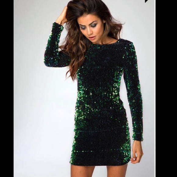Green sequin party dress by MOTEL size small - Picture 1 of 4